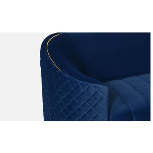 Yolo Velvet LHS Sectional Sofa in Royal Blue Colour - rear_view