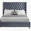 Modern | Contemporary Velvet Upholstered Bed - front_view