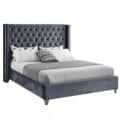 Modern | Contemporary Velvet Upholstered Bed - right_view