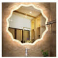 Round Bathroom Mirror with 3 Colors Lights, LED Mirror for Wall Mirror (48*48 inch) - top_view