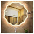 Round Bathroom Mirror with 3 Colors Lights, LED Mirror for Wall Mirror (48*48 inch) - rear_view