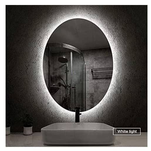 Oval Bathroom Mirror with 3 Colors Lights, LED Mirror for Wall Mirror (18*48 inch)