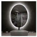 Oval Bathroom Mirror with 3 Colors Lights, LED Mirror for Wall Mirror (18*48 inch) - front_view