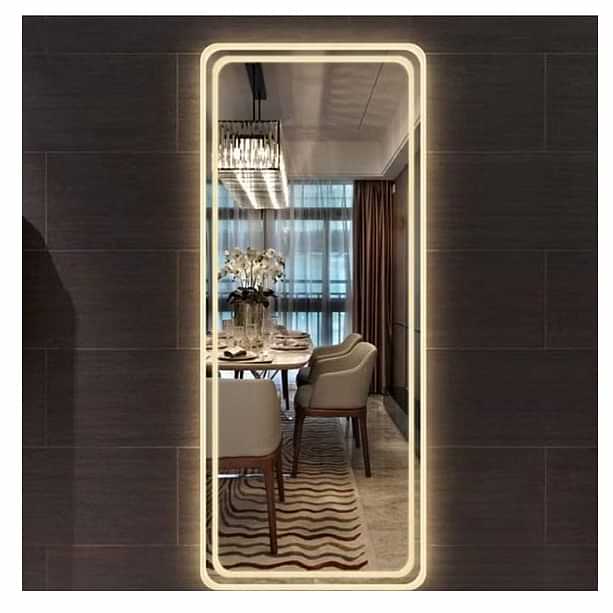 Square Bathroom Mirror with 3 Colors Lights, LED Mirror for Wall Mirror (20*48 inch) - photo