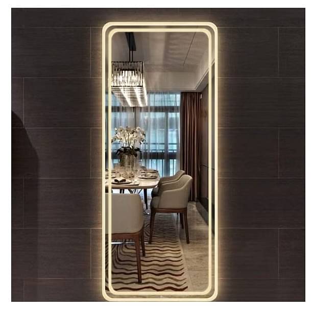 Square Bathroom Mirror with 3 Colors Lights, LED Mirror for Wall Mirror (20*48 inch)