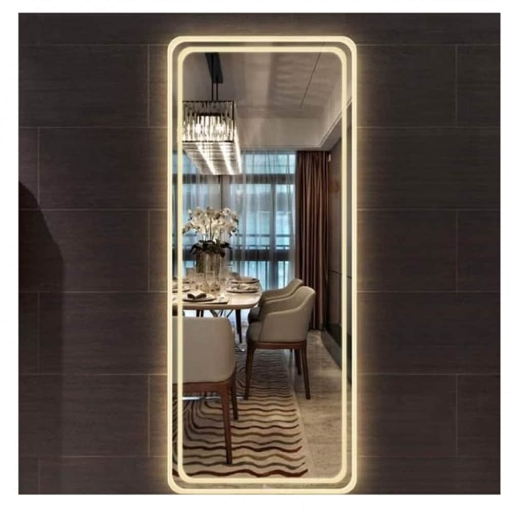 Square Bathroom Mirror with 3 Colors Lights, LED Mirror for Wall Mirror (20*48 inch) - photo