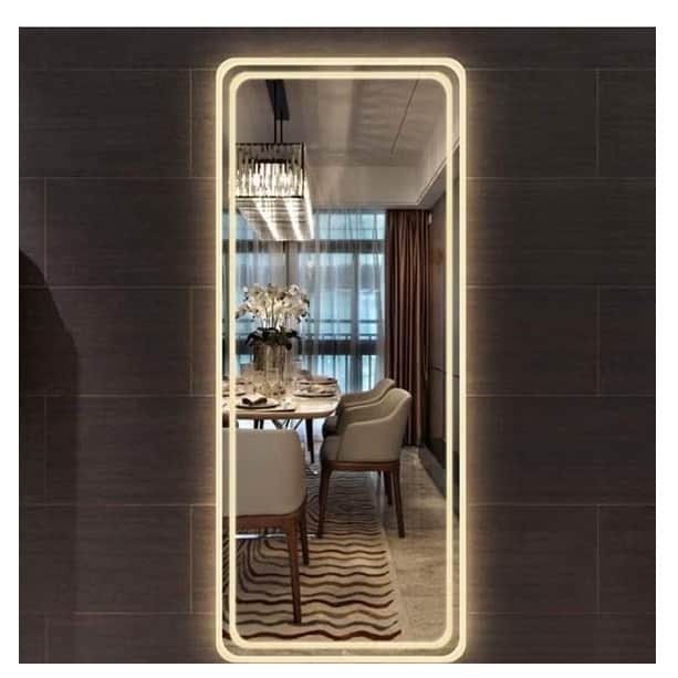 Square Bathroom Mirror with 3 Colors Lights, LED Mirror for Wall Mirror (20*48 inch) - top_view