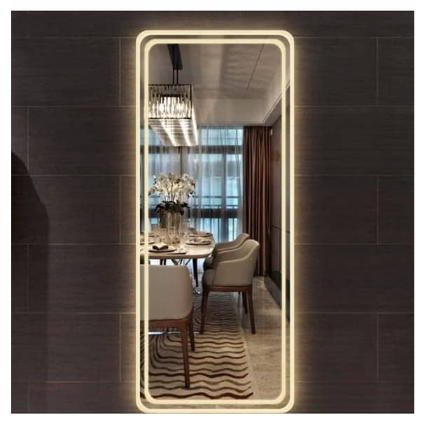 Square Bathroom Mirror with 3 Colors Lights, LED Mirror for Wall Mirror (20*48 inch)