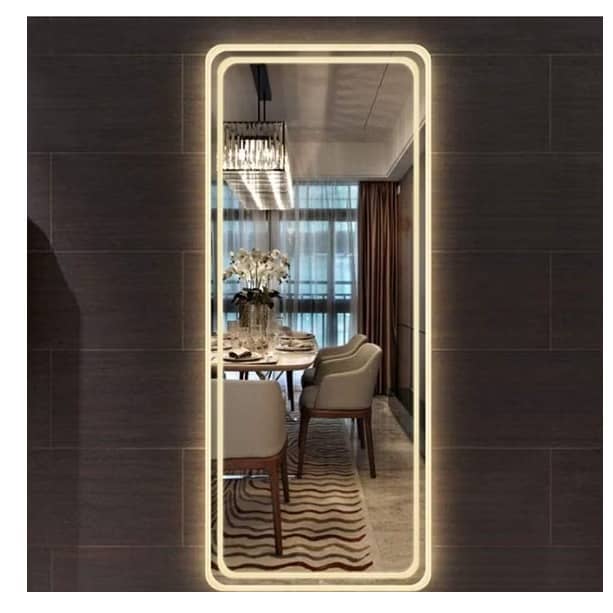 Square Bathroom Mirror with 3 Colors Lights, LED Mirror for Wall Mirror (20*48 inch)