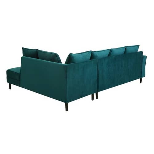 Hugo Velvet LHS Sectional Sofa In Teal Blue Colour