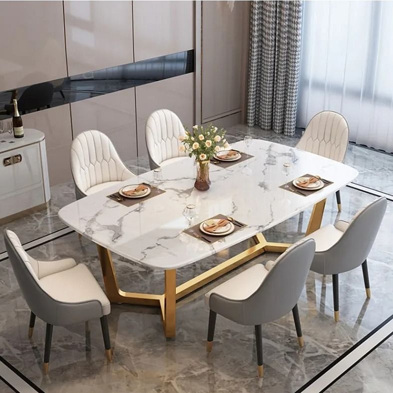 Marble table deals 8 seater