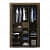 Leonardo 3 Door Wardrobe with Exotic Finish - rear_view