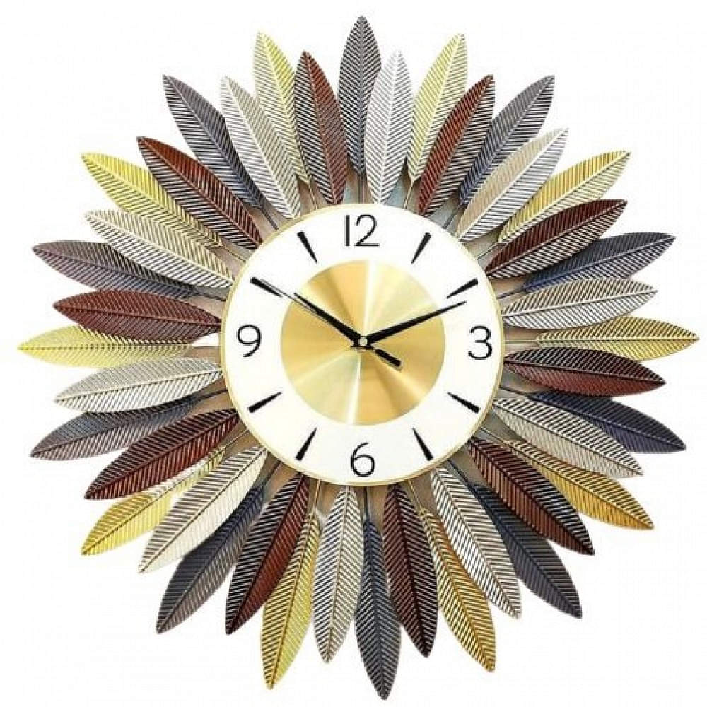 Golden Sunflower Metal Wall  Clock - photo