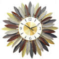 Golden Sunflower Metal Wall  Clock - photo