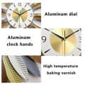 Golden Sunflower Metal Wall  Clock - top_view