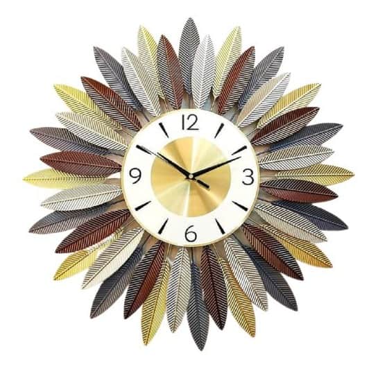 Golden Sunflower Metal Wall  Clock - rear_view