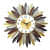 Golden Sunflower Metal Wall  Clock - rear_view