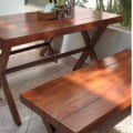Charlotte Café Table With 2 Bench - rear_view