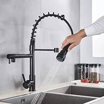 Vermeer Sink Mixer with Connecting Hoses In Spring Style