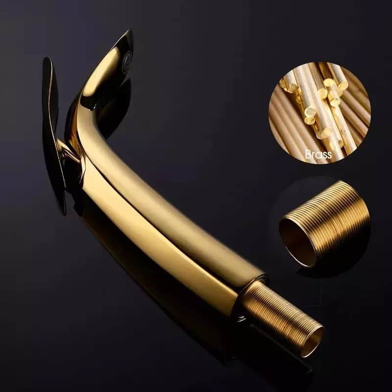 Nantes Rigwell Lifetime RL-BM-DLPHY Basin Mixer (Gold) - front_view