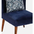 Ebony Velvet Slipper Chair In Blue Colour - front_view