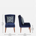 Ebony Velvet Slipper Chair In Blue Colour - top_view