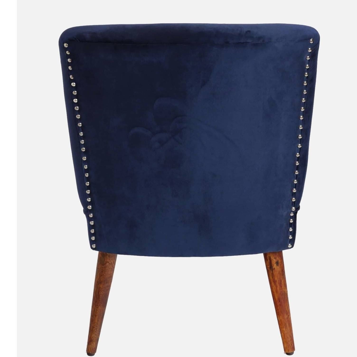 Ebony Velvet Slipper Chair In Blue Colour