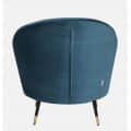 Alfie Velvet Barrel Chair in Teal Color with Foot Stool - right_view