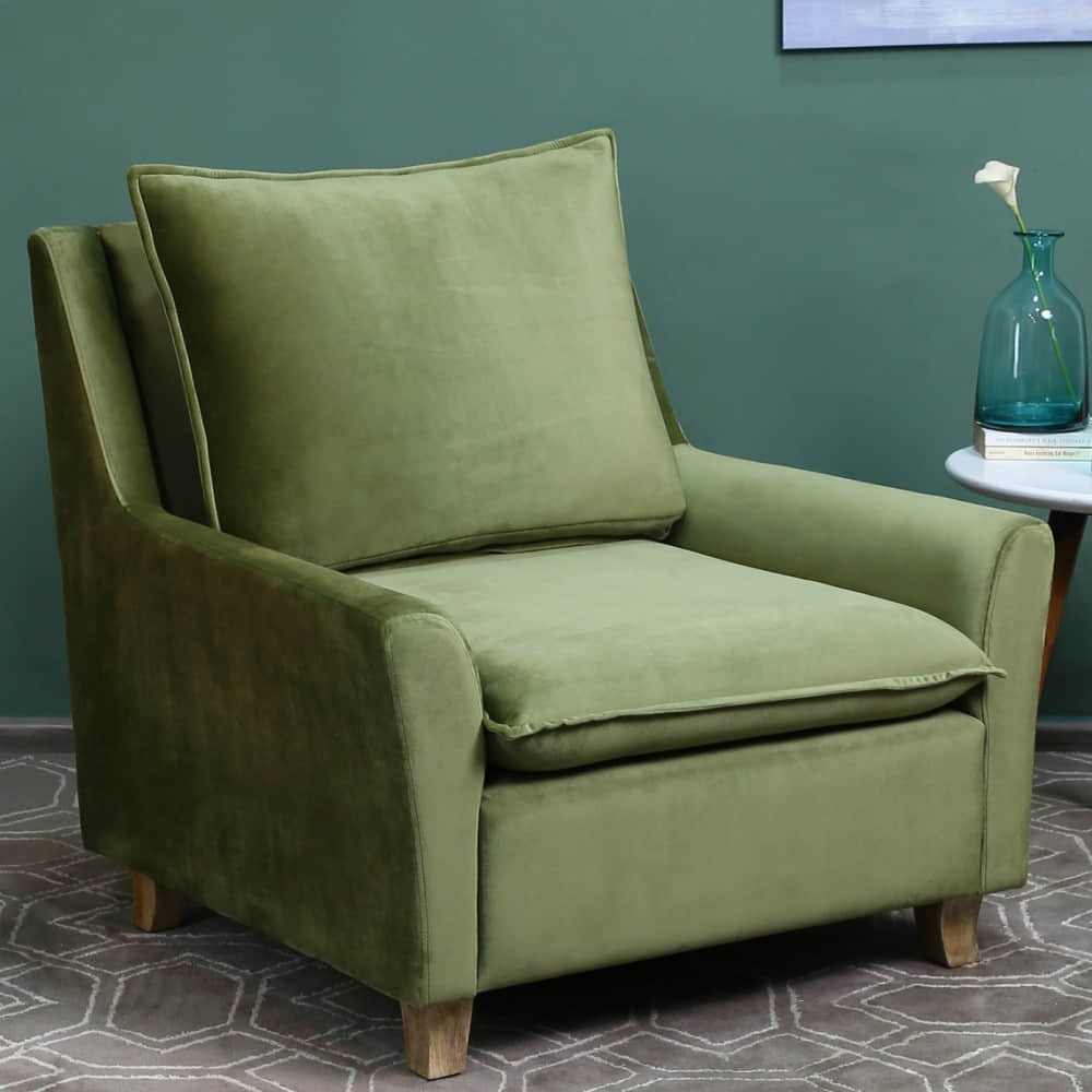 Royal Alma Lounge Chair In Olive Green Color - photo