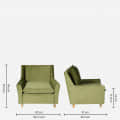 Royal Alma Lounge Chair In Olive Green Color - right_view