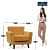 Jacob Fabric Arm Chair in Orange Color - top_view