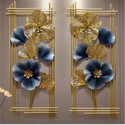 Floral Twin Frames Metal Wall Art 40*20 Inches