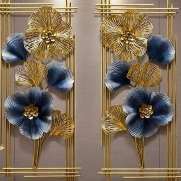 Floral Twin Frames Metal Wall Art 40*20 Inches