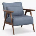 Casper Leatherette Accent Armchair in Blue - photo