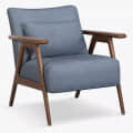 Casper Leatherette Accent Armchair in Blue - front_view