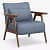 Casper Leatherette Accent Armchair in Blue - front_view