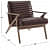 Casper Leatherette Accent Armchair in Blue - top_view