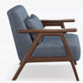 Casper Leatherette Accent Armchair in Blue - left_view