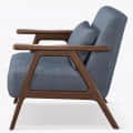 Casper Leatherette Accent Armchair in Blue - right_view
