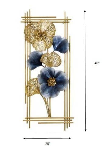 Floral Twin Frames Metal Wall Art 40*20 Inches