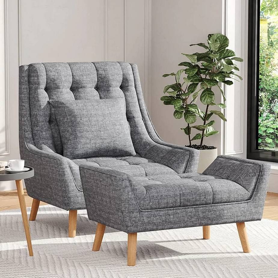 Anjaneya Bora Arm Chair With Footstool
