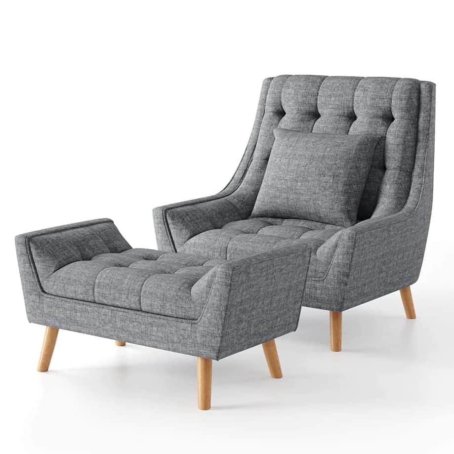 Anjaneya Bora Arm Chair With Footstool - top_view