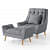 Anjaneya Bora Arm Chair With Footstool - top_view