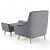 Anjaneya Bora Arm Chair With Footstool - rear_view