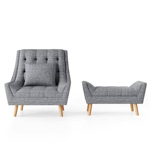 Anjaneya Bora Arm Chair With Footstool
