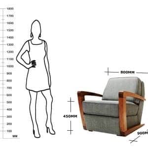 Casper Arm Chair in Grey - top_view