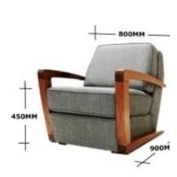 Casper Arm Chair in Grey