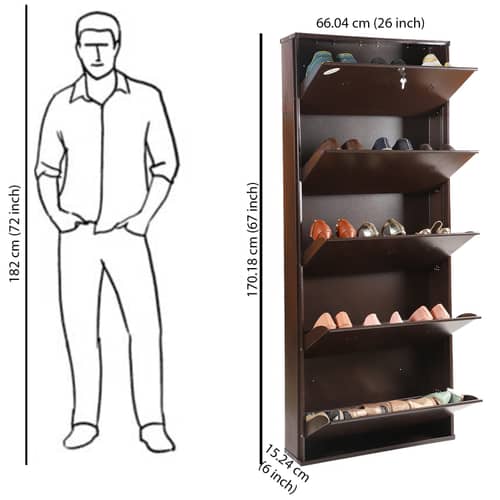 Barcelona Metallic Shoe Rack In 5 Tier