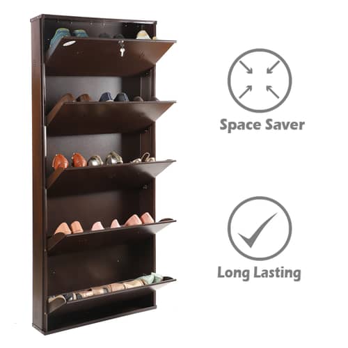 Barcelona Metallic Shoe Rack In 5 Tier