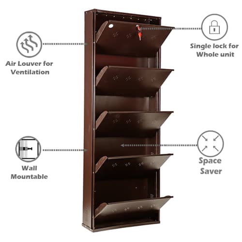 Barcelona Metallic Shoe Rack In 5 Tier